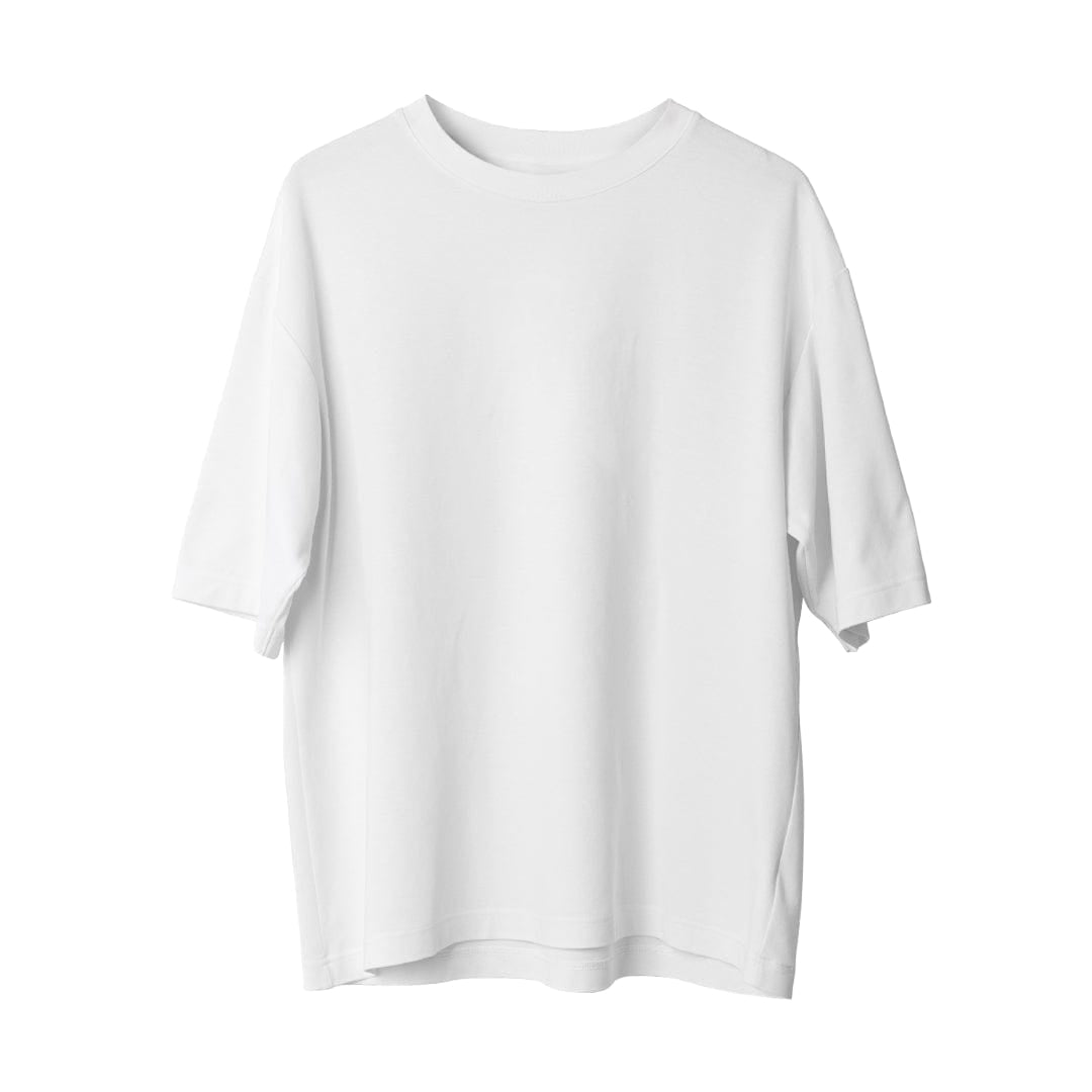 Premium Erkek Tişört Oversize - Beyaz