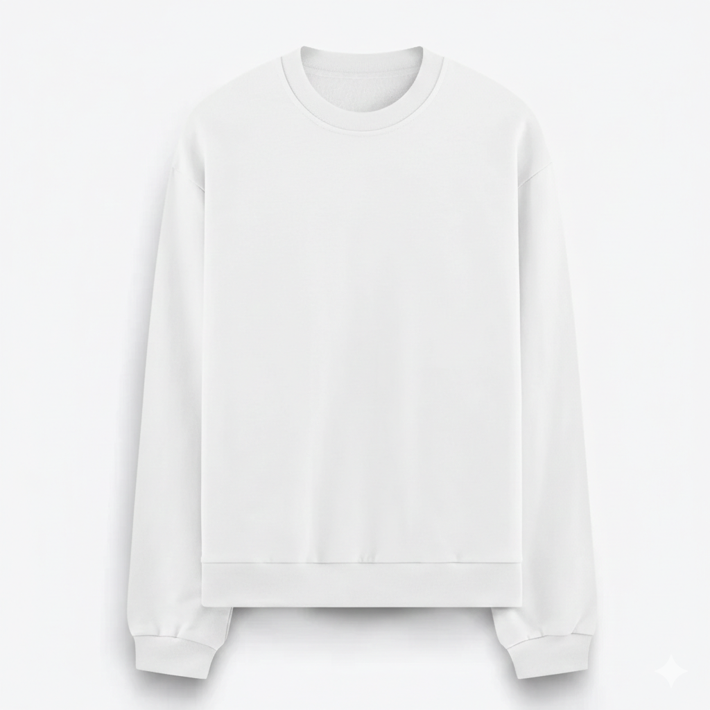 Premium Erkek Sweat Oversize - Beyaz
