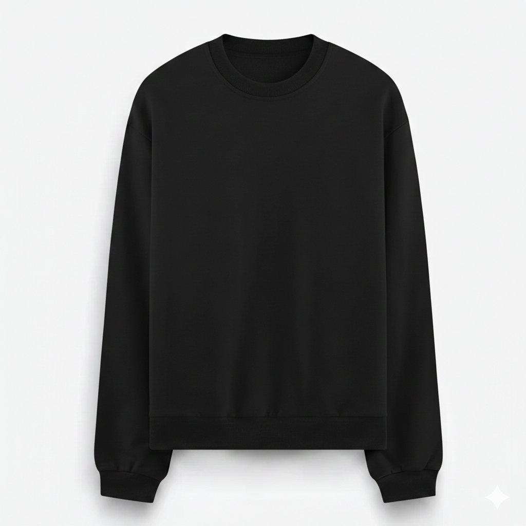 Premium Erkek Sweat Oversize - Siyah