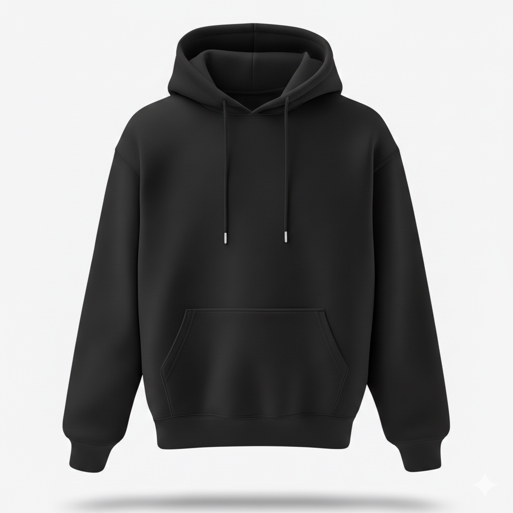 Premium Kadın Hoodie Oversize - Siyah